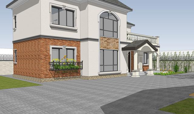 14.5mX11m農(nóng)村二層小情調(diào)別墅設(shè)計圖，簡單大方，適合農(nóng)村自建。