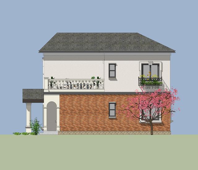 14.5mX11m農(nóng)村二層小情調(diào)別墅設(shè)計圖，簡單大方，適合農(nóng)村自建。