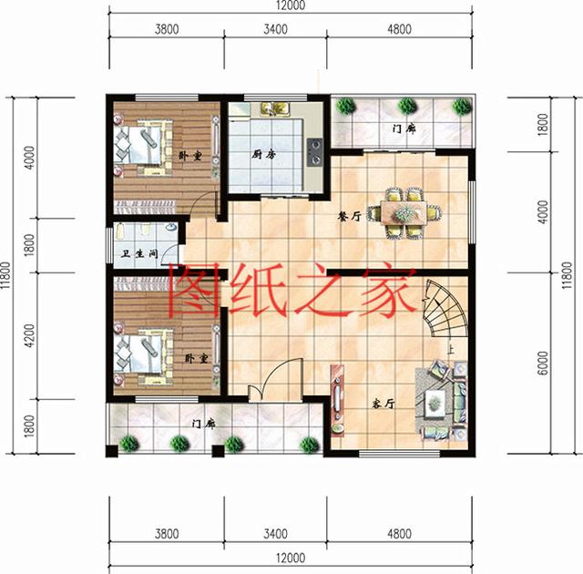 二層農(nóng)村別墅，占地140平米卻有5個臥室，全家人都能住得下，快來看看吧！