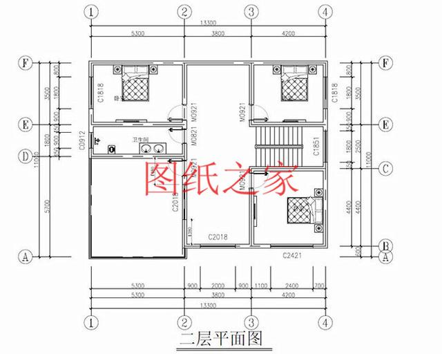 二層農(nóng)村別墅，占地140平米卻有5個臥室，全家人都能住得下，快來看看吧！