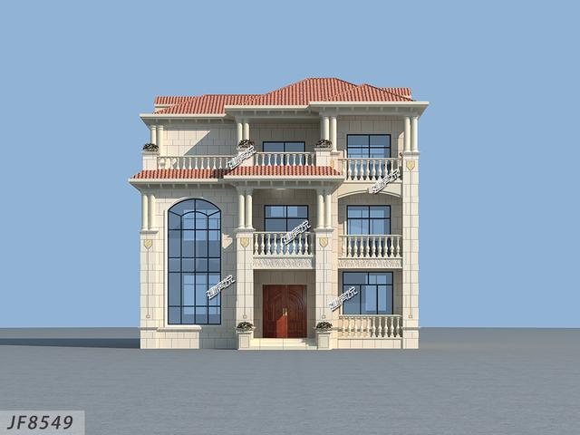 占地122平的農(nóng)村三層別墅設(shè)計圖，精致漂亮，只要40萬就能建成！