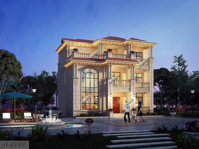 占地122平的農(nóng)村三層別墅設(shè)計圖，精致漂亮，只要40萬就能建成！