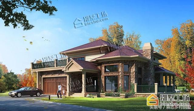 農(nóng)村二層磚混結(jié)構(gòu)別墅設計圖，占地186平，時尚又實惠，帶車庫，造價22萬！