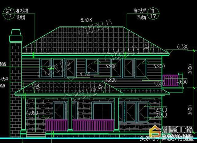 農(nóng)村二層磚混結(jié)構(gòu)別墅設計圖，占地186平，時尚又實惠，帶車庫，造價22萬！
