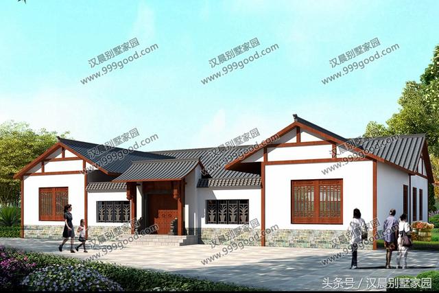 3款造價(jià)成本低、居住舒適的一層三合院別墅設(shè)計(jì)圖，放到朋友圈絕對(duì)有面子！