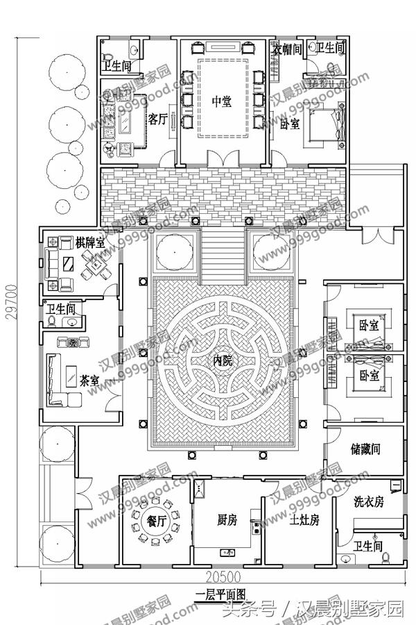 3款造價(jià)成本低、居住舒適的一層三合院別墅設(shè)計(jì)圖，放到朋友圈絕對(duì)有面子！