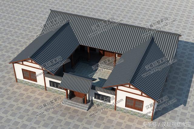 3款造價(jià)成本低、居住舒適的一層三合院別墅設(shè)計(jì)圖，放到朋友圈絕對(duì)有面子！