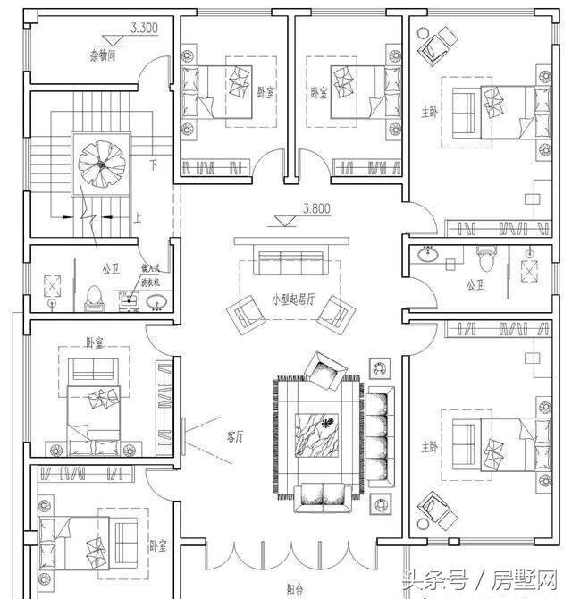 新中式三層別墅設(shè)計(jì)圖，帶大露臺(tái)+游泳池，美觀又實(shí)用，住在這里生活太美好