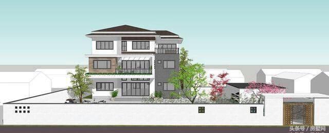 新中式三層別墅設(shè)計(jì)圖，帶大露臺(tái)+游泳池，美觀又實(shí)用，住在這里生活太美好