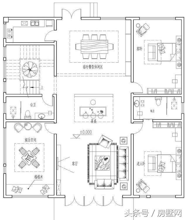 新中式三層別墅設(shè)計(jì)圖，帶大露臺(tái)+游泳池，美觀又實(shí)用，住在這里生活太美好