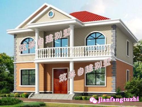 12x10.8米農(nóng)村歐式二層別墅設(shè)計圖，戶型外觀素雅，造價經(jīng)濟(jì)