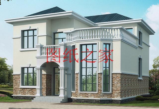 新穎別致的二層農村別墅，占地130平米，蓋起來絕對有面子！