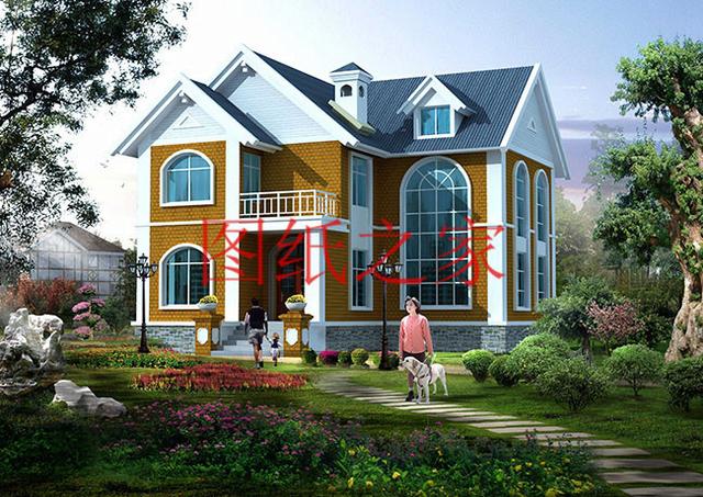 新穎別致的二層農村別墅，占地130平米，蓋起來絕對有面子！