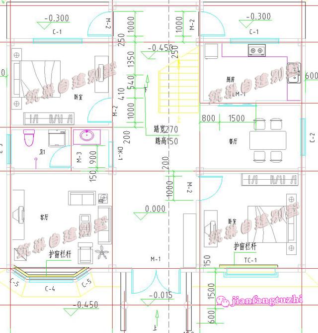 占地150平農(nóng)村三層別墅設計圖，美觀實用，清新大方，空間利用率高，特別適合農(nóng)村建房。
