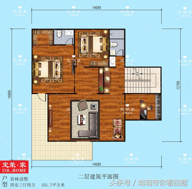 二層農(nóng)村自建房，四室三廳四衛(wèi)，戶(hù)型獨(dú)特，整體外觀大氣