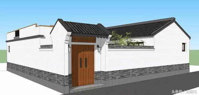 一層新中式別墅設(shè)計(jì)圖，造型相對簡單，超大露臺設(shè)計(jì)，這別墅住的太舒心