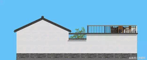 一層新中式別墅設(shè)計(jì)圖，造型相對簡單，超大露臺設(shè)計(jì)，這別墅住的太舒心