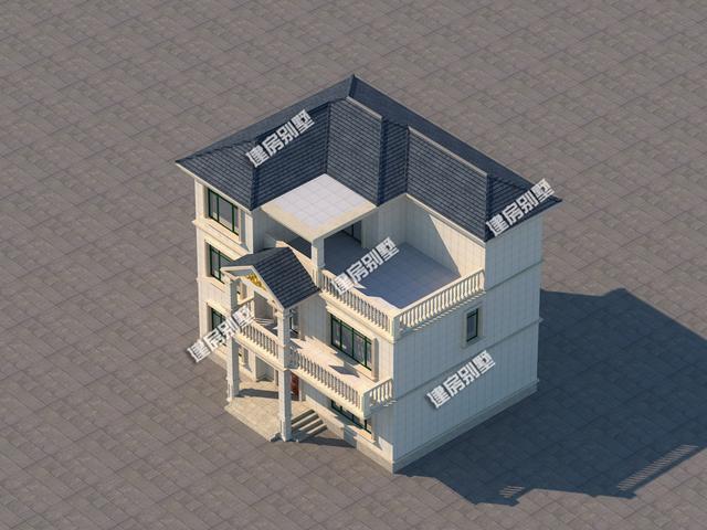 兩套開間都是12.8米的三層農(nóng)村自建房，精致漂亮，鄰居們的眼紅是最好的認(rèn)可！