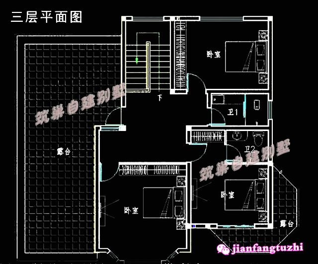 占地140平方米的農(nóng)村三層磚混結(jié)構(gòu)別墅自建房，帶露臺，簡單大氣，適合農(nóng)村自建！