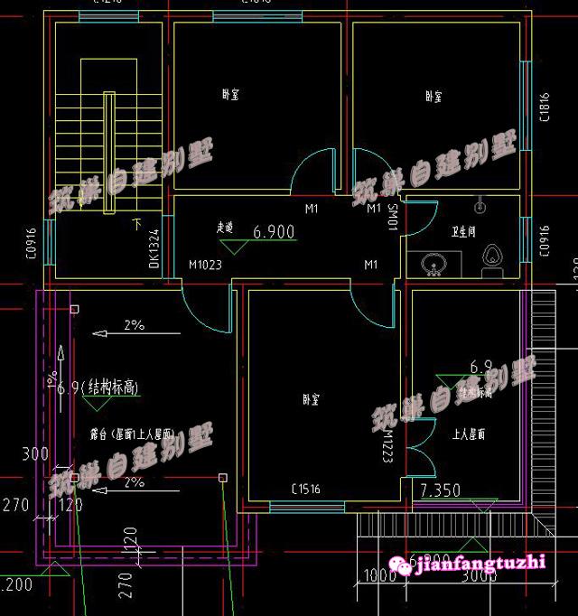 9.6 米x10.8米三層農(nóng)村自建房，帶露臺(tái)+車庫(kù)，大氣美觀，功能齊全設(shè)備完善，是一個(gè)理想的建筑戶型。