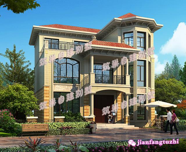 9.6 米x10.8米三層農(nóng)村自建房，帶露臺(tái)+車庫(kù)，大氣美觀，功能齊全設(shè)備完善，是一個(gè)理想的建筑戶型。