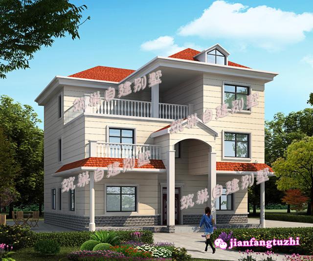 9.6 米x10.8米三層農(nóng)村自建房，帶露臺(tái)+車庫(kù)，大氣美觀，功能齊全設(shè)備完善，是一個(gè)理想的建筑戶型。