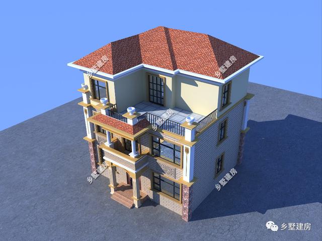 下半年新款三層農村自建房，方便實用，臥室多，農村蓋房就選它！