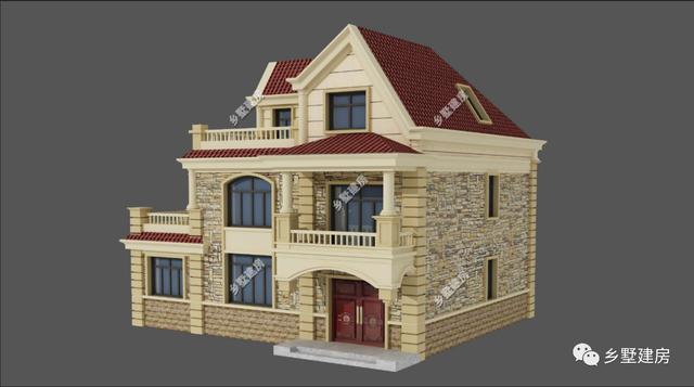 下半年新款三層農村自建房，方便實用，臥室多，農村蓋房就選它！