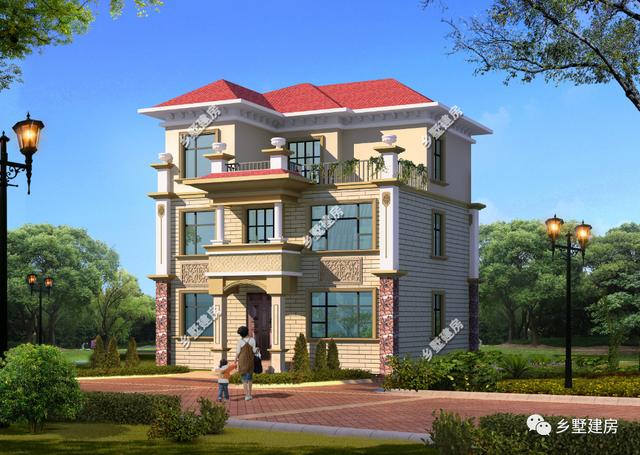 下半年新款三層農村自建房，方便實用，臥室多，農村蓋房就選它！