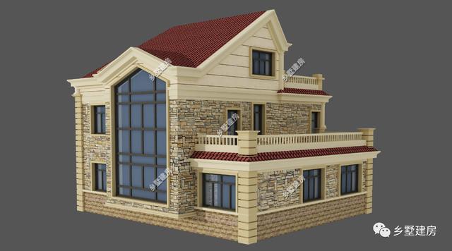 下半年新款三層農村自建房，方便實用，臥室多，農村蓋房就選它！