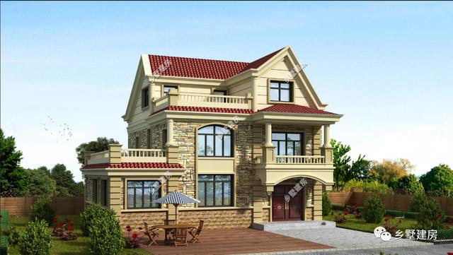 下半年新款三層農村自建房，方便實用，臥室多，農村蓋房就選它！