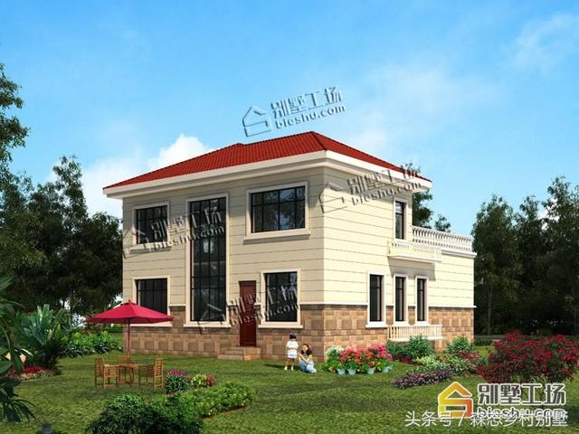 二層簡歐別墅設(shè)計圖，結(jié)構(gòu)簡練大方，造價還實惠，建房也不會有太大經(jīng)濟壓力。