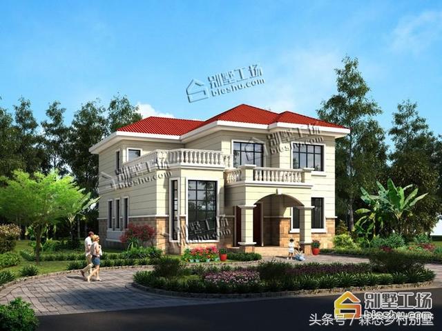 二層簡歐別墅設(shè)計圖，結(jié)構(gòu)簡練大方，造價還實惠，建房也不會有太大經(jīng)濟壓力。