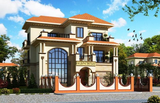 11米x16.5米農(nóng)村三層別墅設(shè)計(jì)圖，前后有花園，還有車庫，你喜歡嗎？