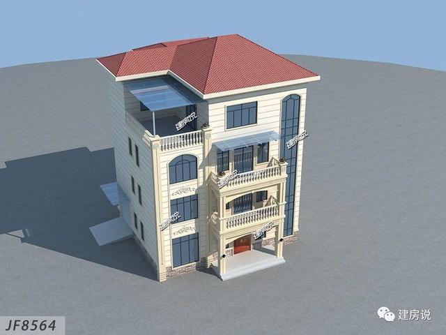 四層歐式別墅設(shè)計圖，豪華大氣，特別適合兩兄弟合建，幾萬合建一棟，特劃算