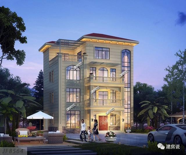 四層歐式別墅設(shè)計圖，豪華大氣，特別適合兩兄弟合建，幾萬合建一棟，特劃算