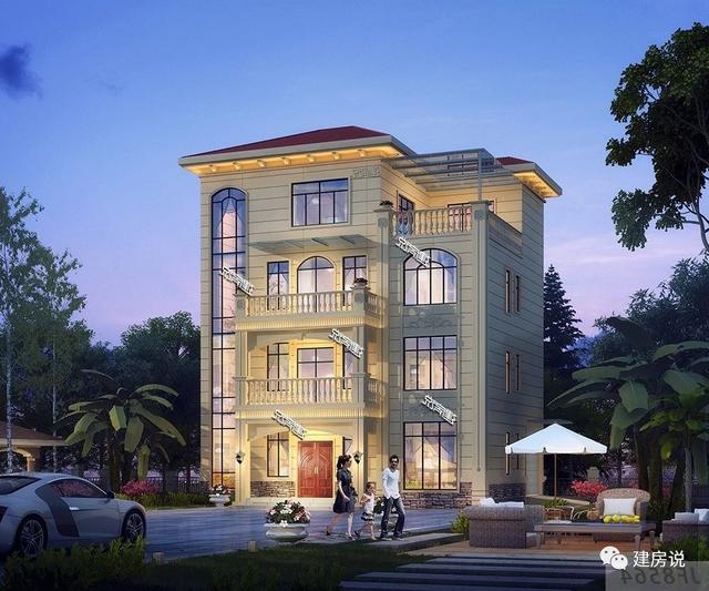 四層歐式別墅設(shè)計圖，豪華大氣，特別適合兩兄弟合建，幾萬合建一棟，特劃算