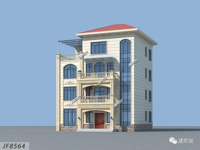 四層歐式別墅設(shè)計圖，豪華大氣，特別適合兩兄弟合建，幾萬合建一棟，特劃算