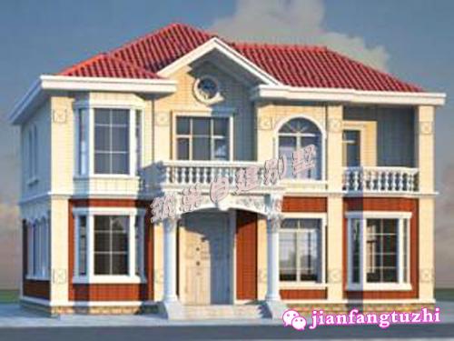 占地160平米左右農(nóng)村二層自建房，帶有車庫、旋轉樓梯和陽光房，造價30萬以內