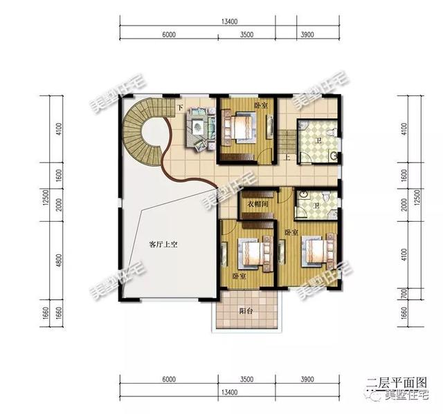 13.4米x12.5米三層歐式別墅設計圖，內帶堂屋+健身房，回鄉(xiāng)建一棟，生活太享受