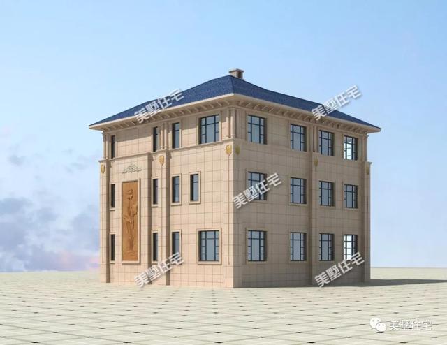 13.4米x12.5米三層歐式別墅設計圖，內帶堂屋+健身房，回鄉(xiāng)建一棟，生活太享受