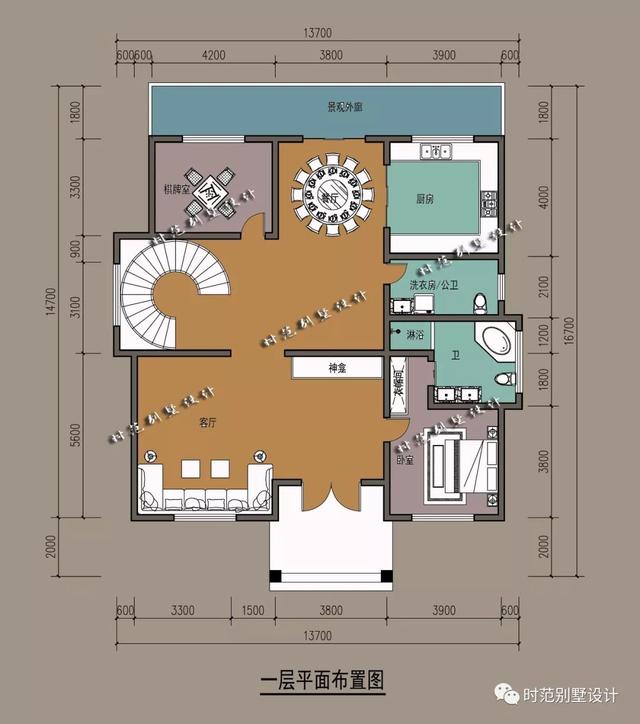 占地160平的復式三層別墅設計圖，內(nèi)帶6間臥室、超大露臺和書房，大氣美觀，很適合農(nóng)村自建