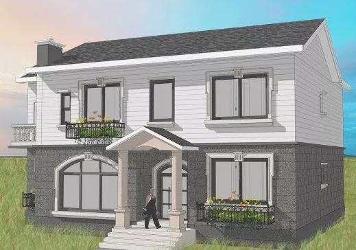 14.8x11.6米二層農(nóng)村別墅設(shè)計(jì)圖，經(jīng)濟(jì)實(shí)用，造價(jià)31萬(wàn)