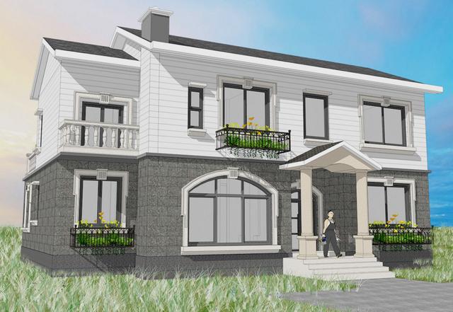 14.8x11.6米二層農(nóng)村別墅設(shè)計(jì)圖，經(jīng)濟(jì)實(shí)用，造價(jià)31萬(wàn)