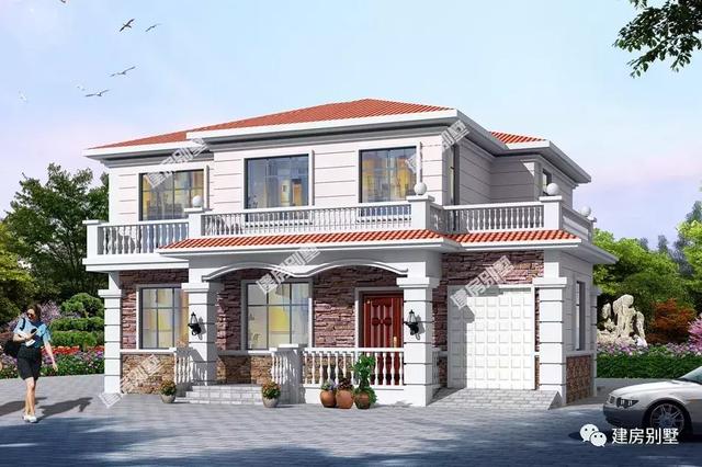 兩棟面寬都是14米的二層農(nóng)村自建房，都配有車庫(kù)，生活很方便！