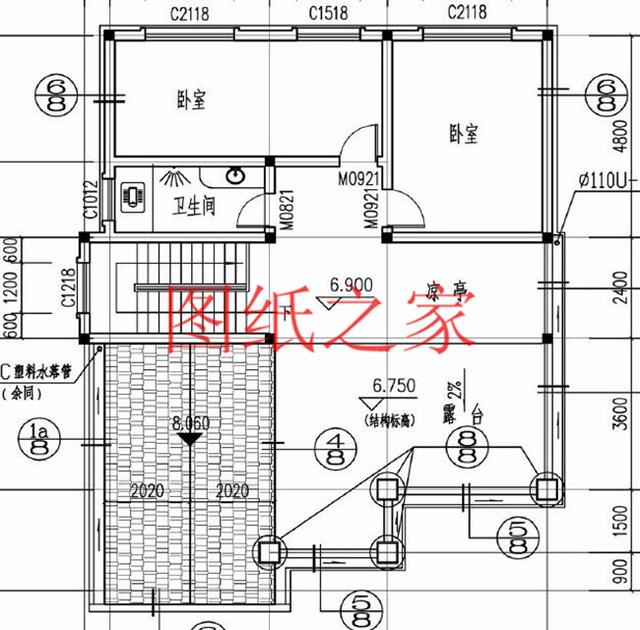 多臥室的三層別墅設(shè)計(jì)圖，挑空設(shè)計(jì)，給您溫馨舒適的享受!