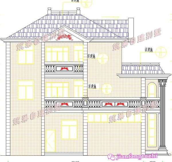 13x15米鄉(xiāng)村三層復(fù)式別墅設(shè)計圖，供您參考