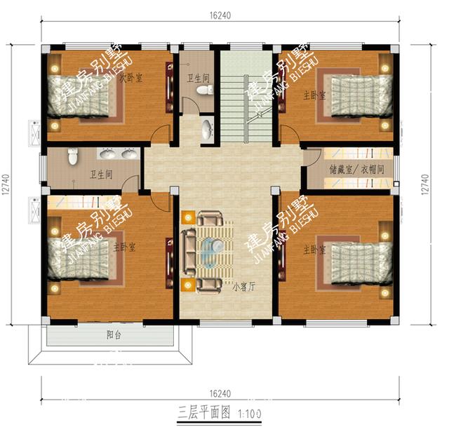 四層別墅設(shè)計(jì)圖，挑空設(shè)計(jì)+雙側(cè)露臺(tái)，送您你似錦前程！