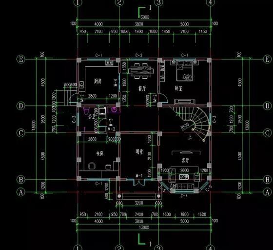 13x13米復式三層大氣別墅設計圖，造價30W左右，歡迎參考！