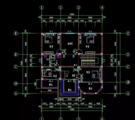 13x13米復式三層大氣別墅設計圖，造價30W左右，歡迎參考！